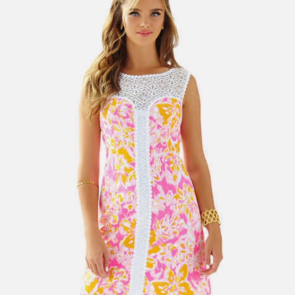 Lilly Pulitzer Sofia Lace shift in Royal Pink Oh La La size 00